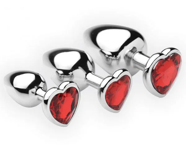 Frisky Chrome Hearts 3 Piece Anal Plugs With Gem Accents Male Sex Toys Frisky Chrome Hearts 3 Piece Anal Plugs With Gem Accents Male Sex Toys