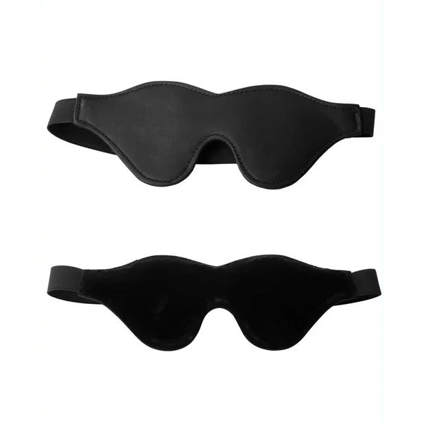 XR Brands Strict Black Fleece Lined Blindfold Anal