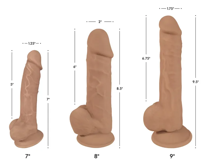 Curve Toys Female Sex Toys Silicone Dildo With Balls Tan 7 8 9