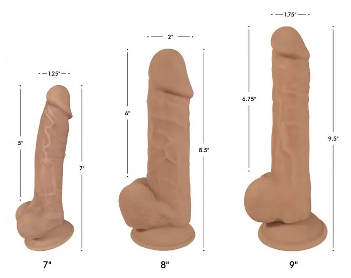 Curve Toys Female Sex Toys Silicone Dildo With Balls Tan 7 8 9