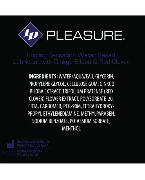 Westridge Laboratories Lubricants Id Pleasure Waterbased Tingling Lubricant Westridge Laboratories Lubricants Id Pleasure Waterbased Tingling Lubricant